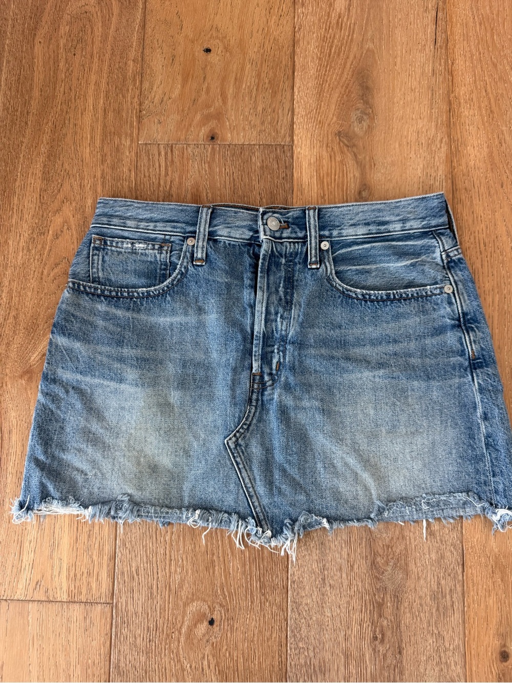 Madewell Light Blue Washed Denim Mini Skirt